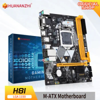 HUANANZHI H81 Motherboard M-ATX Intel LGA 1150 i3 i5 i7 E3 DDR3 1333/1600MHz 16GB M.2 SATA3 USB3.0 VGA DVI HDMI-Compatible