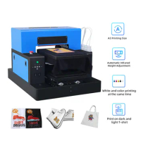Automatic A3 DTG Printer Flatbed T-Shirt Printing Machine Direct to Garment Printers with Textile Ink for Canvas Bag Shoe Hoodie
