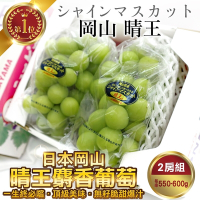 【天天果園】日本岡山晴王麝香葡萄2房禮盒(每串550-600g)