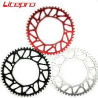 Litepro Folding Bike Chain Wheel 130BCD 48T-50T-52T-54T-56T-58T Black Silver Red Hollow Chainring 8/9/10 Speed Single Chainwheel
