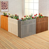 花槽隔斷戶外花架柵欄防腐木花箱長方形花盆屏風實木圍欄咖啡餐廳