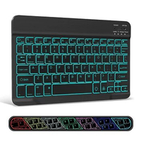 RGB Wireless Keyboard Bluetooth Keyboard Backlit Wireless Bluetooth Keyboards Russian Mini 10 Inch Rechargeable For ipad Tablet
