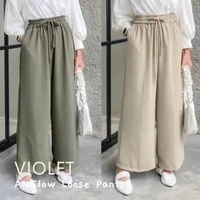 Baju Violet Highwaist Kulot AirFlow Crinkle Olive