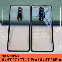 For Oneplus 6 6T 7 7T 8 9 8 Pro 8T 9 Battery Cover Back Glass Rear Housing Door for Oneplus 6t Transparent Clear Back Cover