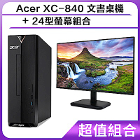 Acer XC-840 文書桌機 加 24型螢幕組合