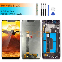 For Nokia 8.1 LCD Display Touch Screen Digitizer Assembly Display For Nokia 7.1 Plus For Nokai X7 LCD With Frame Replacement