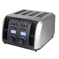 Automatic Commercial Electric Toaster Bread Breakfast Machine Breakfast Sandy Bread Heating Kitchen Grill Stove 4-Slice Toaster