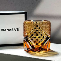 其他品牌 - Vianasa's黑武士江戶切子杯復古個性洋酒杯歐式古典高檔水晶杯