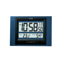 CASIO 數位溫度顯示掛鐘/座鐘兩用(ID-16S)-灰/藍 2色