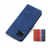 High Quality Flip Cover Fitted Case for Samsung Galaxy A12 Nacho A12s Pu Leather Phone Bags Case Holster with closing strap AZNS