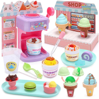 【CuteStone】兒童仿真變色冰淇淋與冰淇淋機套裝玩具33件遊戲組(冰淇淋玩具 扮家家酒 兒童廚房 生日玩具)