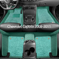 Custom Leather Car Floor Mats For Chevrolet Captiva 2008 2009 2010 2011 Auto Carpet Mats Interior Accessories