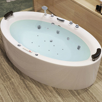 優樂悅~浴缸家用獨立式亞克力沖浪按摩雙人浴缸恒溫加熱泡泡浴2米大橢圓