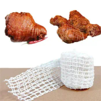 Meat Netting Roll Elastic Netting Ham Sock Meat Butcher Twine Net Spiced Net Bag for Meat Cooking Sausage Making Turkey Roasting