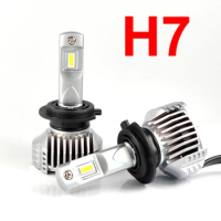 1 Set H7 P12 Car LED Headlight Super Bright 0.72MM Ultra Thin No Blind W/ Driver Turbo Fan Front Lamps Bulb 6K White 90W 13000LM