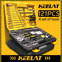 KEELAT 121pcs kotak alat pelbagai fungsi Gabungan Perkakasan Kombinasi kunci ratchet