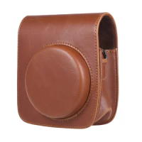 Vintage PU Leather Protective Camera Case Bag Pouch Cover Protector with Strap for Fujifilm Instax Mini 90 Instant Film Camera