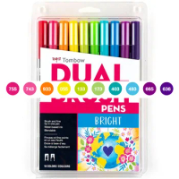 New Tombow ABT Dual Water Brush Pen &amp; Fine Tip Pen Calligraphy Art Marker Pen for Journaling Card Making Art Supplies