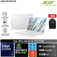 Laptop Acer Nitro Lite NL16 Core 7 240H/16GB/512GB SSD/GeForce RTX 3050 /RTX 4050 /16" WUXGA 180Hz/W