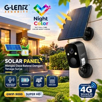 Kamera cctv Smart Full HD Solar PTZ Kartu 4G Simcard GSM Tanpa listrik Gwip9000 Colorful Alarm +memo