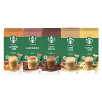 【STARBUCKS 星巴克】特選系列-即溶焦糖瑪奇朵/卡布奇諾/摩卡咖啡/香草/拿鐵4入x4盒(共16入;口味任選)