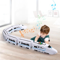 1:10 Harmony Railcar Simulation High-speed Railway Train Toys for Boys Electric Sound Light Train EMU Model Puzzle Child Car Toy
