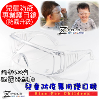 【Z-POLS】兒童防疫必備防霧升級款 MIT嚴選抗紫外線UV400防飛沫防疫眼鏡(內外防霧加強設計款)