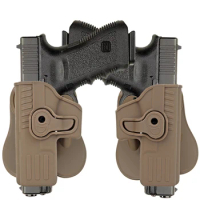 Tactical Military Gun Holster for GLOCK 17 19 1911 Beretta 92 SIG SAUER S&amp;W M&amp;P 9MM Pistol Airsoft Belt Holster Case (Tan Color)