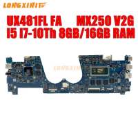 UX481FL UX481FA Laptop Motherboard For ASUS Zenbook Duo UX481FAY UX481F UX481FLY UX4000 I5 I7 10th Gen MX250 V2G 8G/16G RAM.