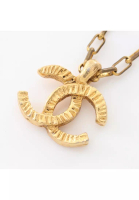 CHANEL 二奢 Pre-loved Chanel coco mark necklace GP gold vintage