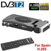 HD Digital H.265 DVB T2 Spain TDT Europe Terrestrial TV Receiver HEVC DVB-T2 H.265 HD Decoder EPG Set Top Box Scart Interface