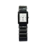 ORIENT 東方錶 官方授權 石中型黑陶瓷白面 石英男腕錶-錶徑-24x28mm(HE7BC13S)