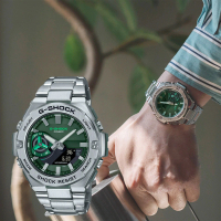 【CASIO 卡西歐】G-SHOCK 太陽能 碳核心防護藍牙雙顯手錶 畢業禮物(GST-B500AD-3A)