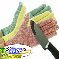 [106美國直購] 切割手套 3 Pack TruChef Cut Resistant Gloves - Maximum Level 5 Protection Food Grade 尺寸S