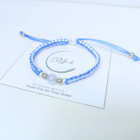 Gelang Makrame Mutiara Biru Turkish Gelang Sahabat