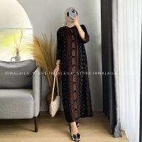 Irmalaila - Daster Motif Kekinian Lengan Tangan 3/4 PB 135 CM Panjang Bumil Busui Friendly Katun Ray