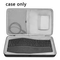 Geekria Keyboard Case Compatible with Logitech Ergo K860 Wireless Ergonomic Keyboard and MX Master 3S Mouse Combo (Dark Grey)