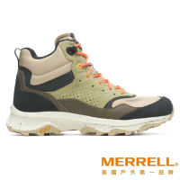 【MERRELL】SPEED SOLO MID WATERPROOF防水中筒麂皮登山鞋 綠咖 男(ML004535)