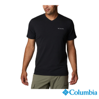 Columbia 哥倫比亞 男款-UPF50快排短袖上衣-黑色 UAE13530BK / S23