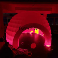 5m white inflatable igloo tent with LED lighting dome party tent inflatable air igloo tent for event show