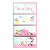【震撼精品百貨】Hello Kitty 凱蒂貓 HELLO KITTY小熊直式四抽收納盒-粉紅#38562 震撼日式精品百貨