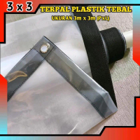 Terpal Plastik Tebal Transparan Ukuran 3X3 Tutup Tirai Gajebo Bisa Di Gulung Plastik Serbaguna Terla