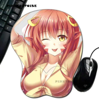 PINKTORTOISE anime nichijou miia Sexy Girl 3D Boobs Gaming Mouse pads with Silicone Gel Wrist Rest Mousepad Mat for LOLCSGO