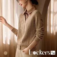 【Lockers 木櫃】冬季時尚假兩件針織上衣 L112120404(假兩件針織上衣)