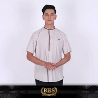 Baju Koko BHS Cosmo Talhah Putih Coklat M