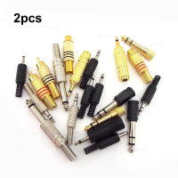 Bộ Chuyển Đổi Đầu Nối Âm Thanh Nổi RCA, 2 Chiếc, Đầu Cái Sang Đầu Đực 3,5Mm Sang 6,5Mm, Phích Cắm Gi