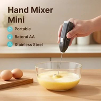 Hand Mixer Mini Pengocok Telur Milk Frother Electric Battery Power - HMP16 Hitam