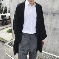 FINDSENSE Z1 韓國 時尚 潮 男 長款 素面 純色 落肩 薄款外套 毛呢外套
