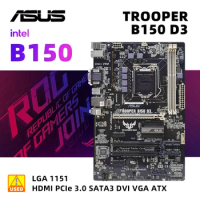 ASUS TROOPER B150 D3+I3 6100 LGA 1151 Motherboard Kit DDR4 Intel B150 32GB PCI-E 3.0 PCI-E 3.0 Micro ATX For i3-6100 cpus