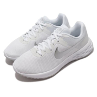 【NIKE 耐吉】慢跑鞋 Revolution 6 NN 運動 女鞋 輕量 透氣 舒適 避震 路跑 健身 白 銀(DC3729-101)